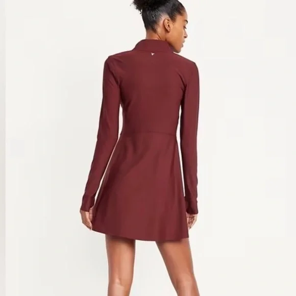 Old navy active power soft size small petite long sleeve maroon dress - Picture 3 of 4